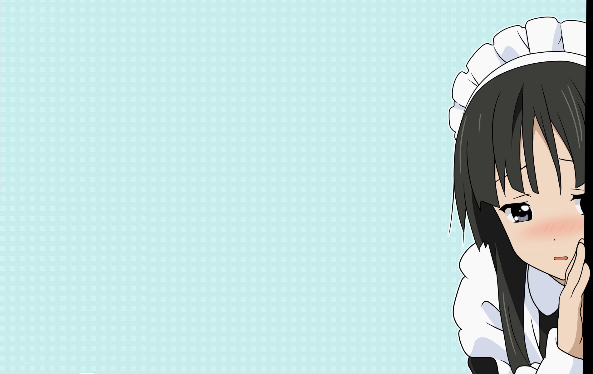 anime maid character peeking