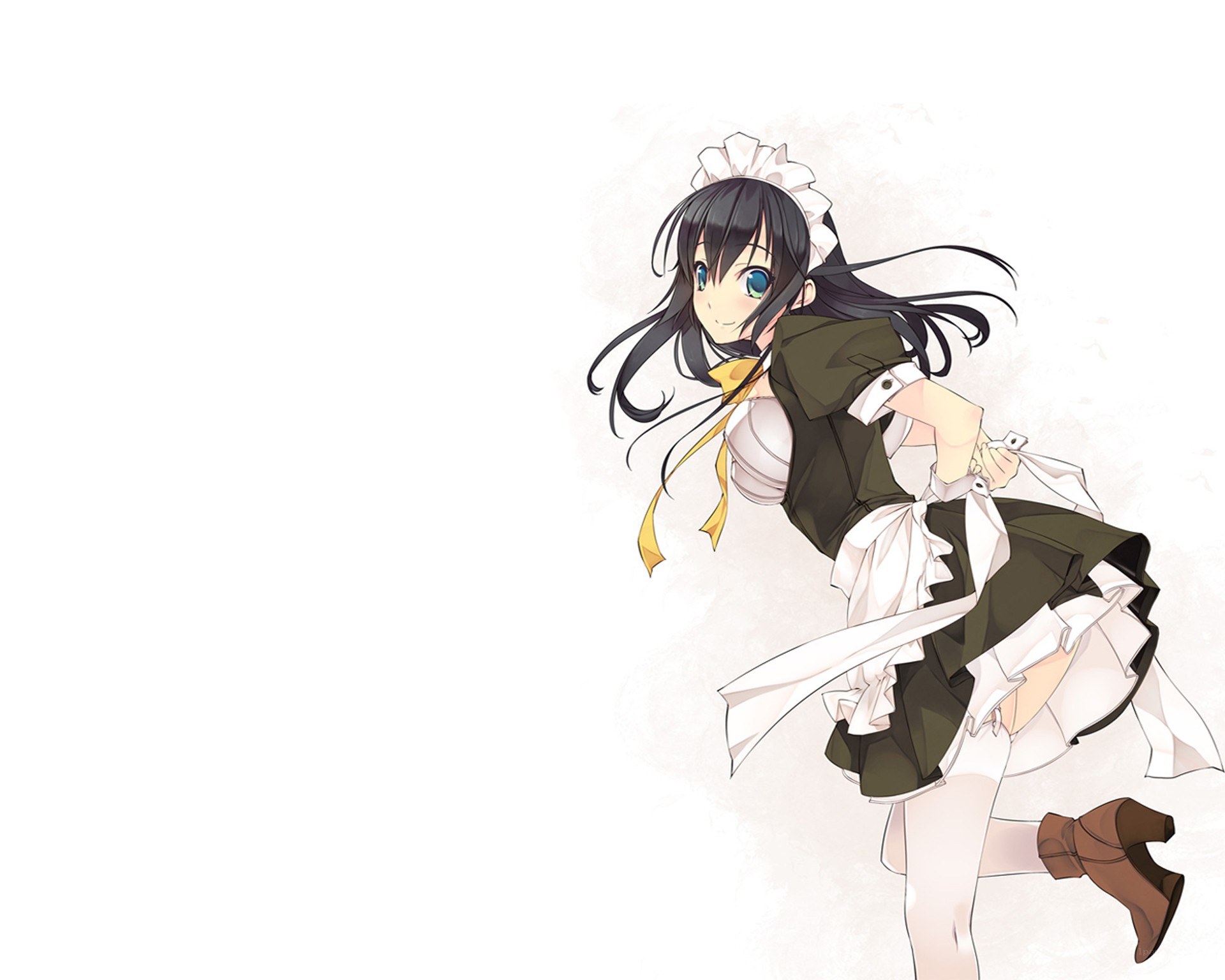 anime maid character running