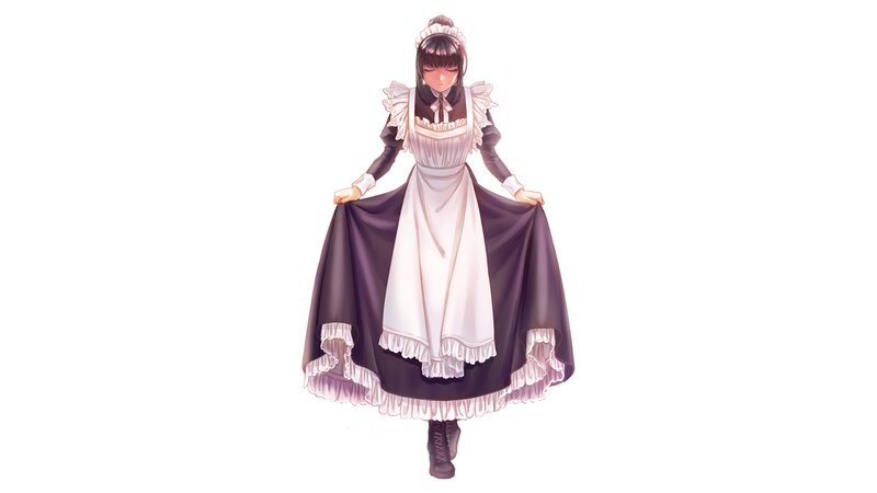 Anime Maid Character — White, Neutral