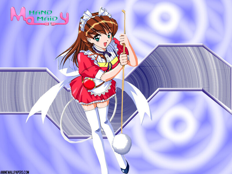 anime maid character with broom