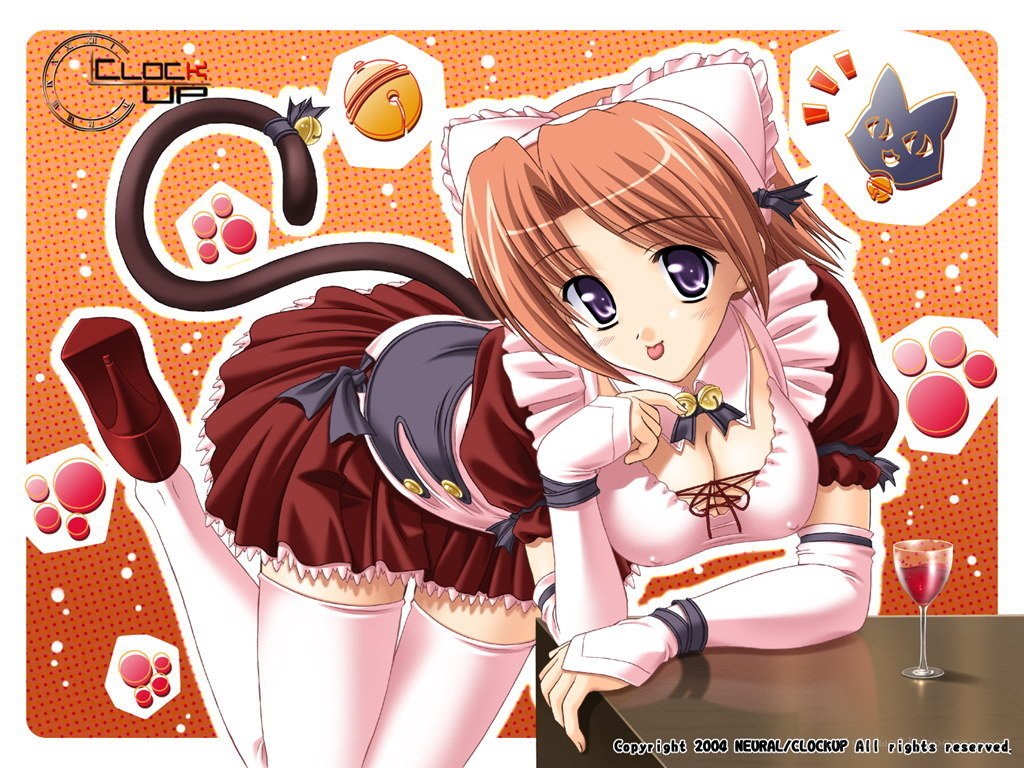 anime maid character with cat ears