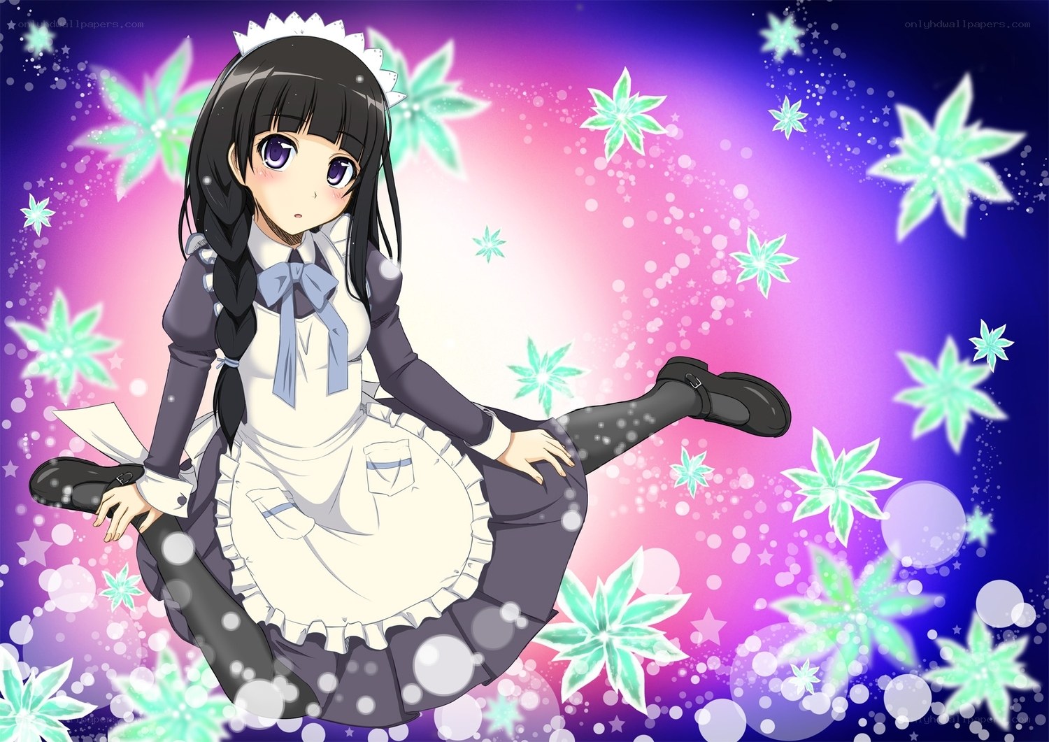 anime maid character with snowflakes