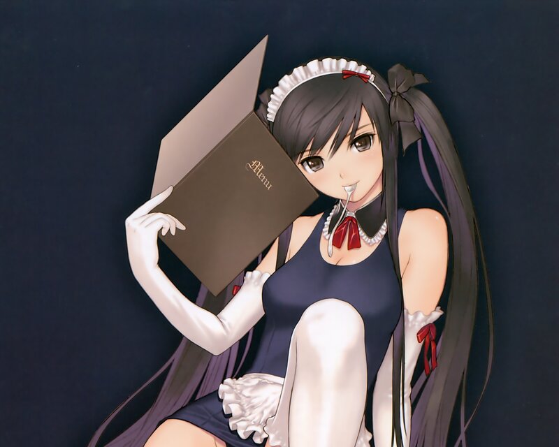 Anime Maid Holding Menu