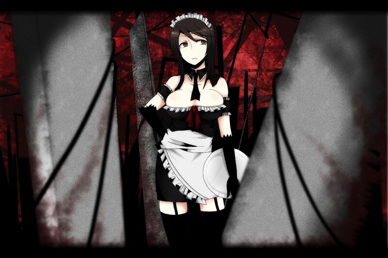 anime maid in dark setting