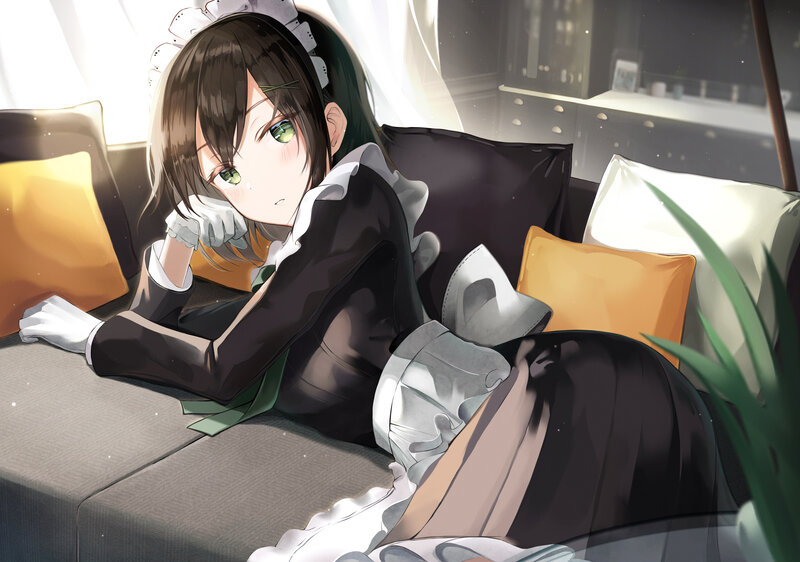 Anime Maid on Couch