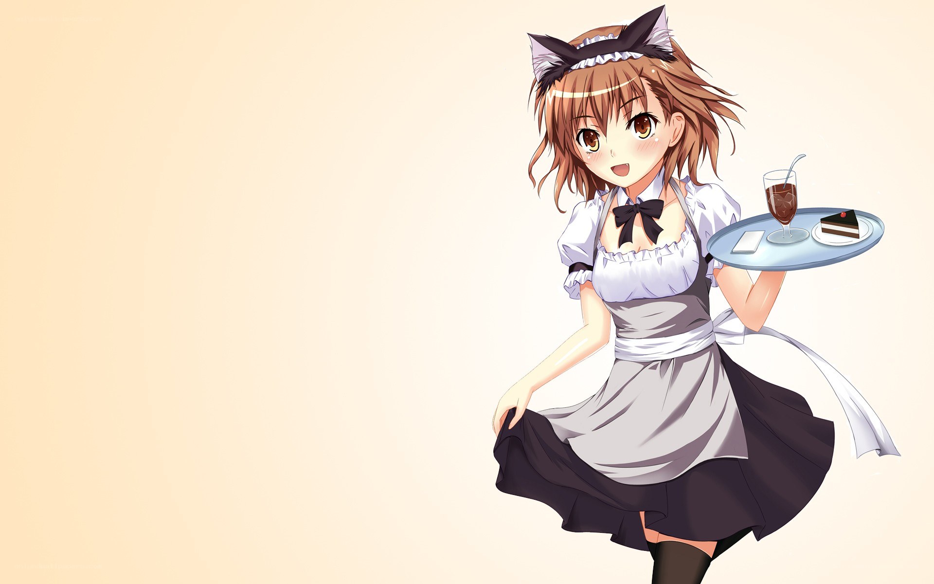 anime maid serving dessert