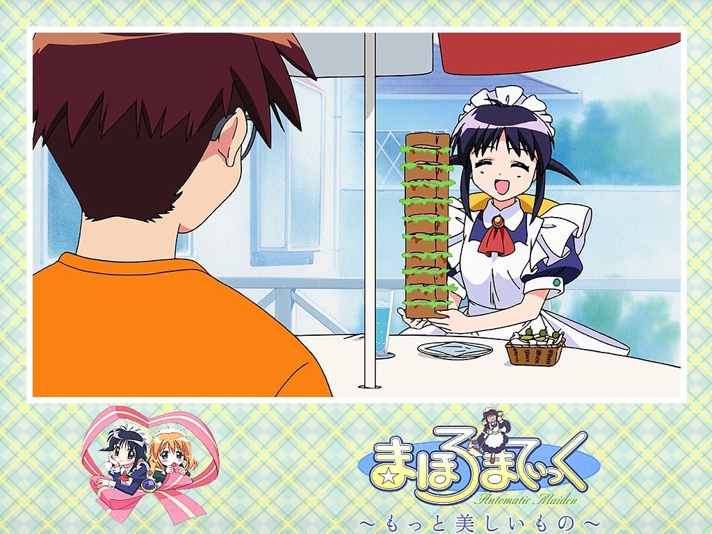 Anime maid serving food
