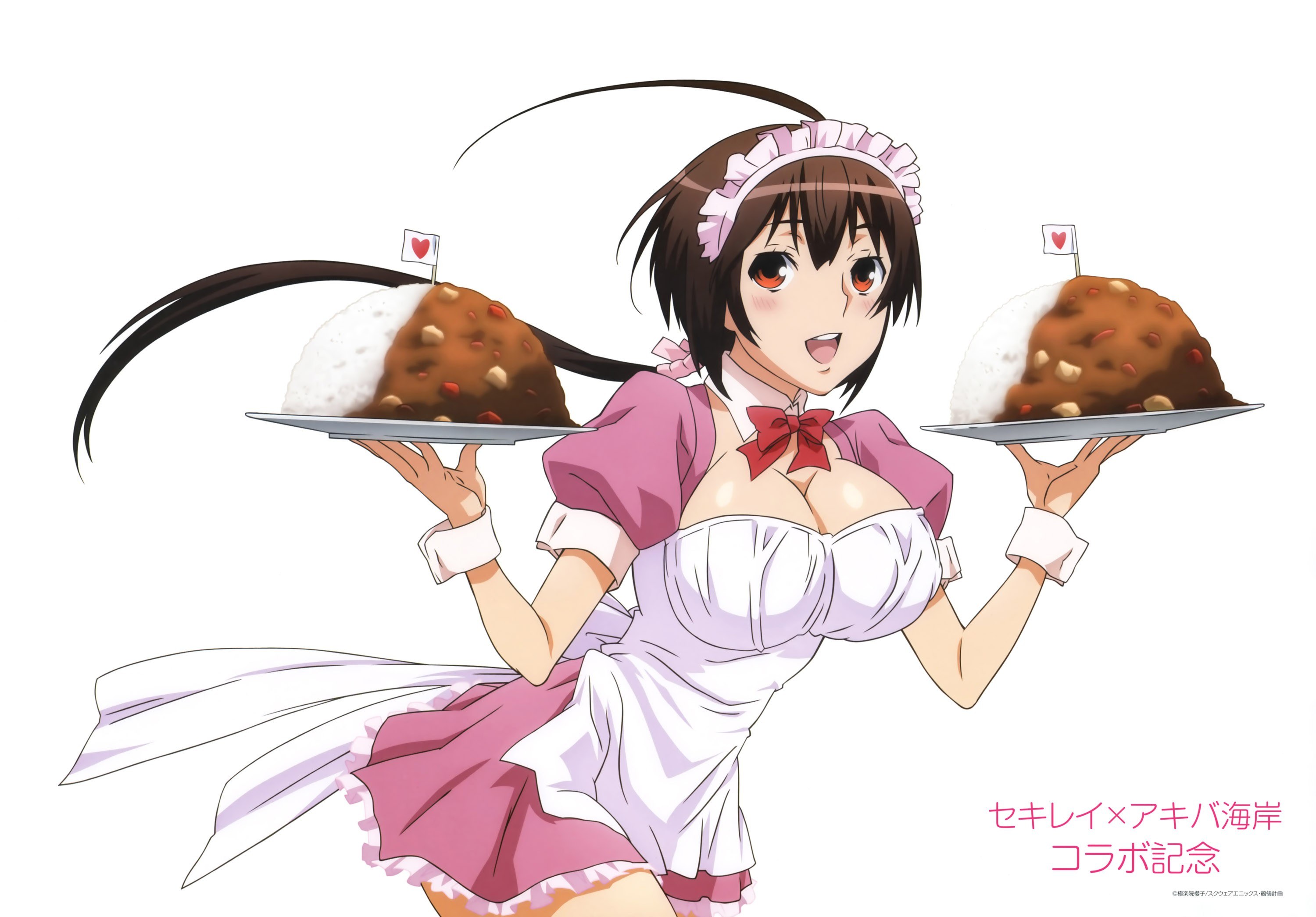 Anime maid serving food