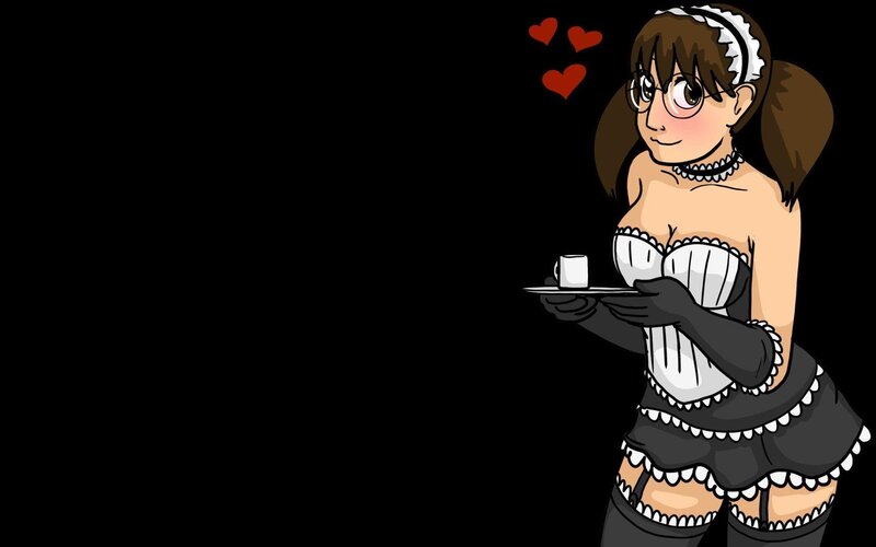 anime maid serving tea