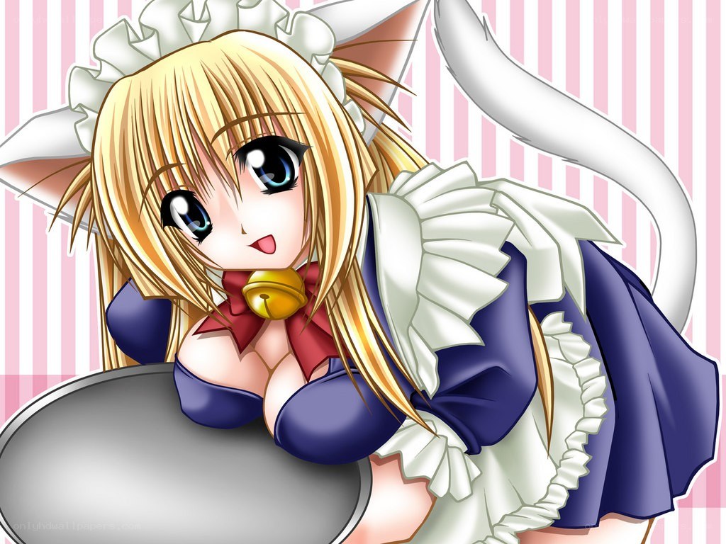 anime maid with cat ears