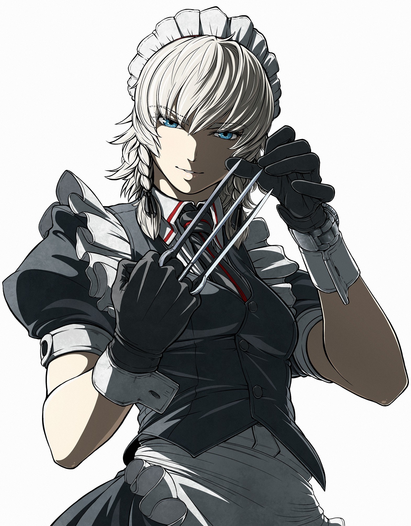 anime maid with claws