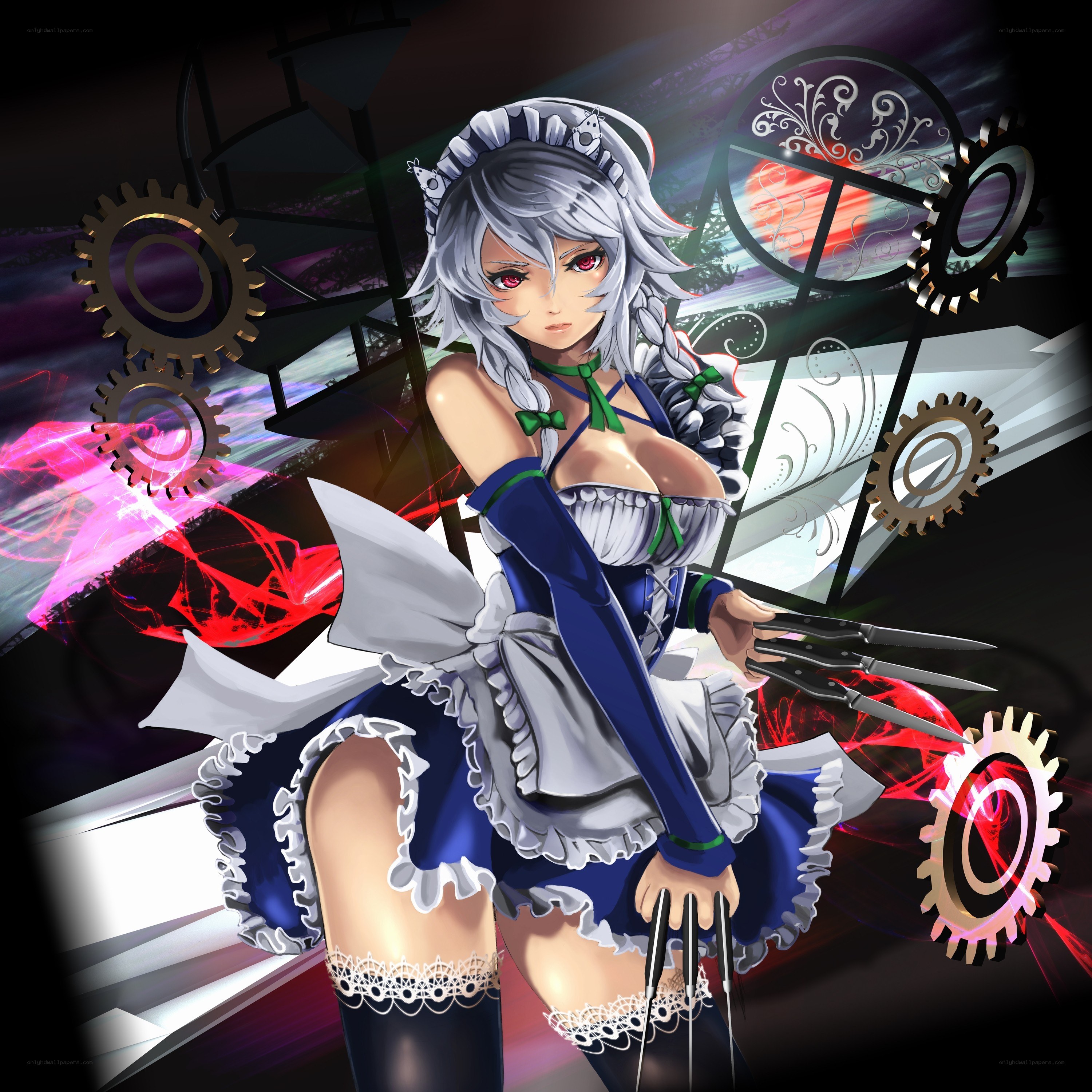 anime maid with claws