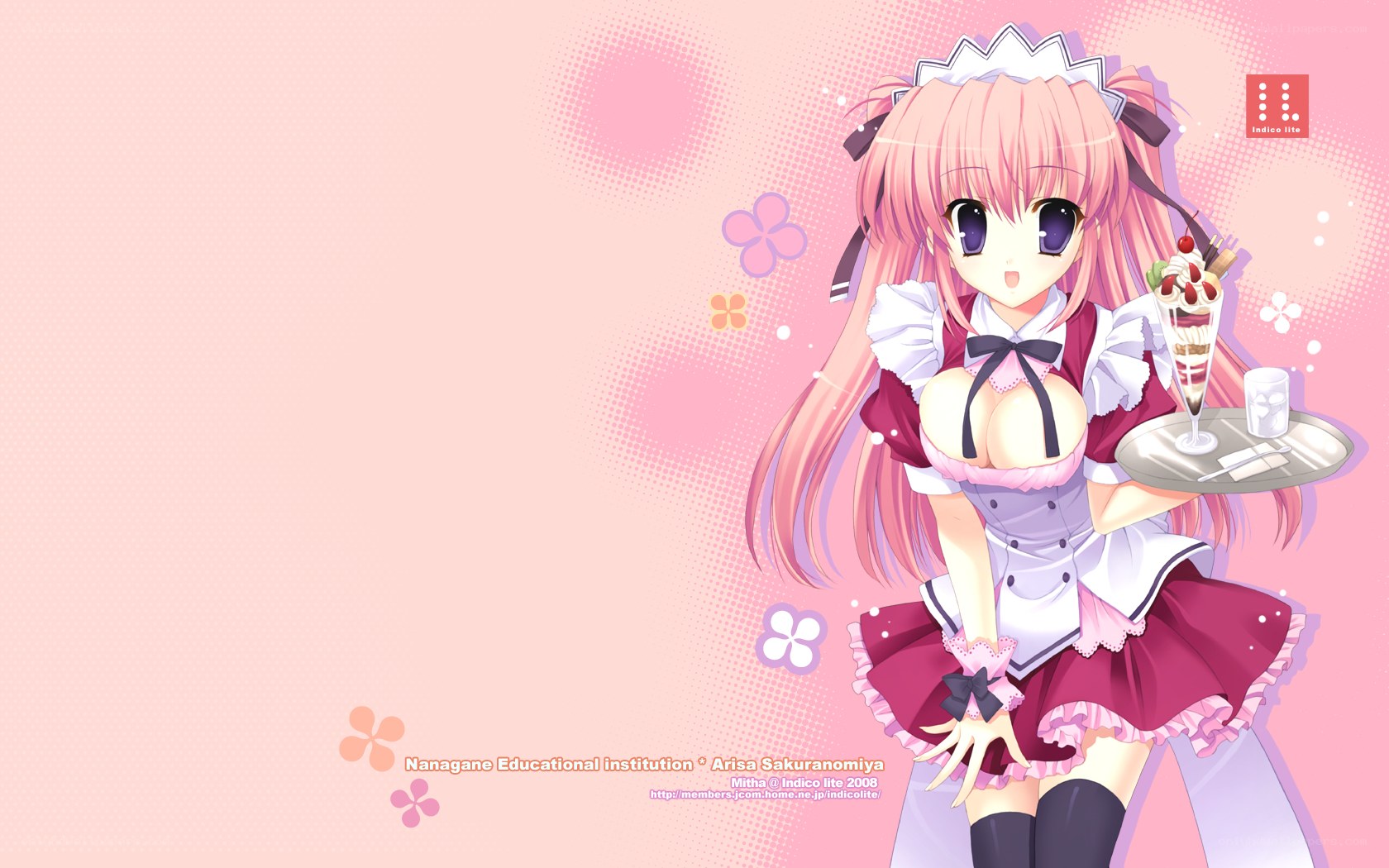 anime maid with dessert