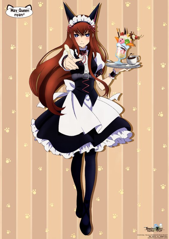 anime maid with dessert