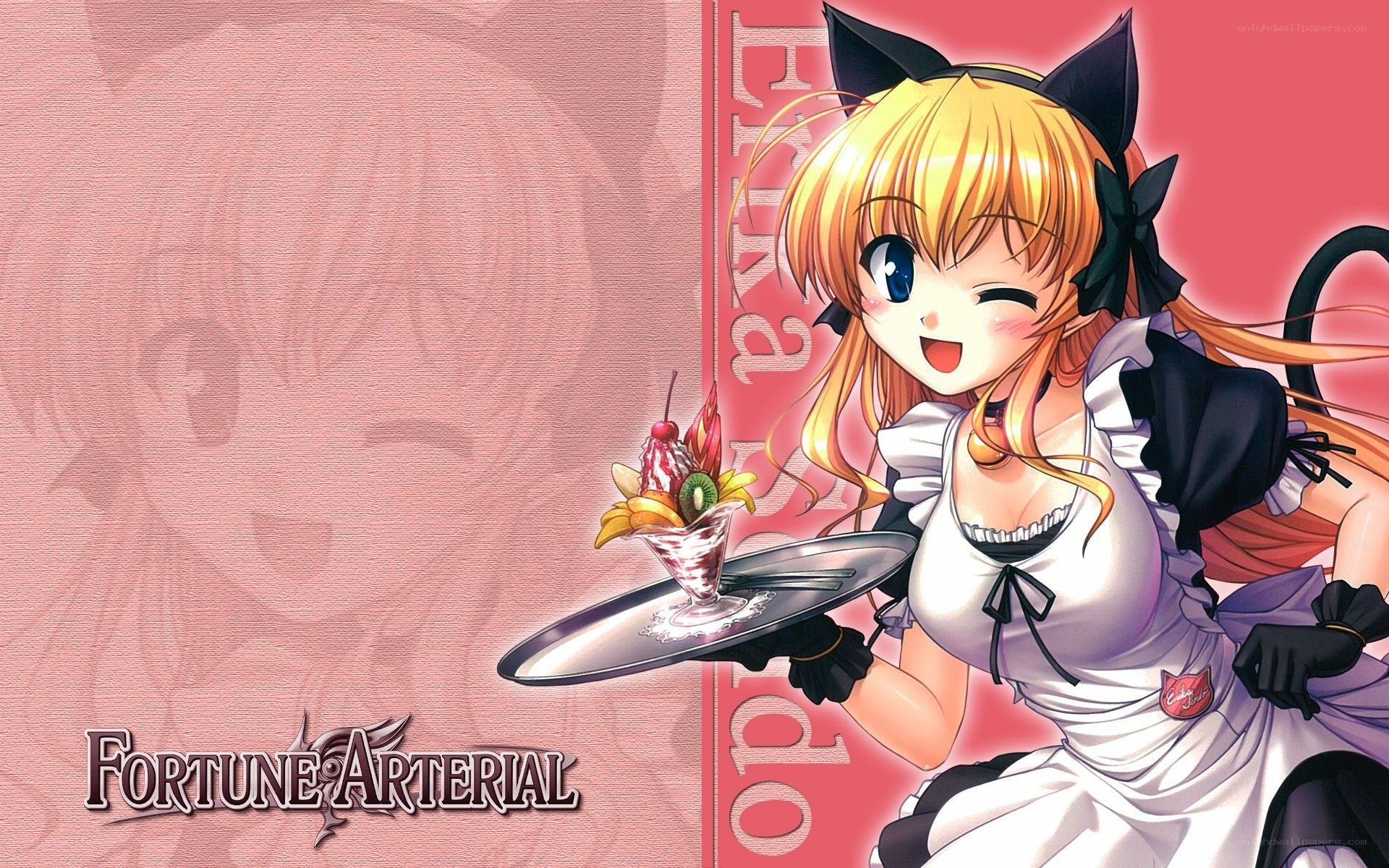 anime maid with dessert