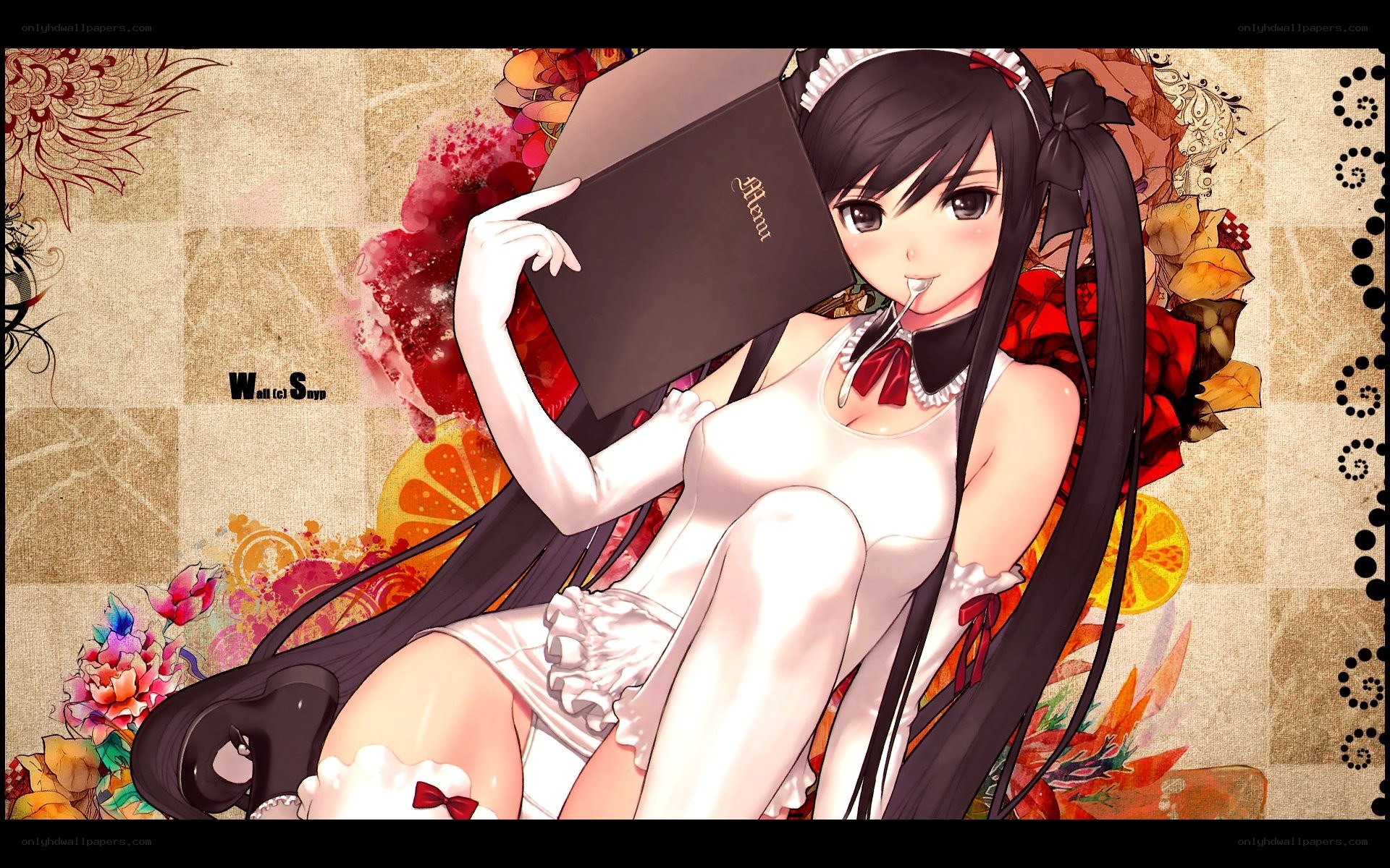 anime maid with menu