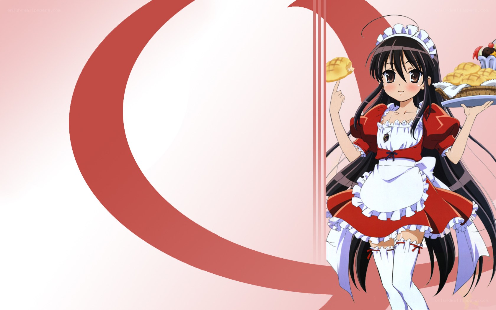 anime maid with pastries