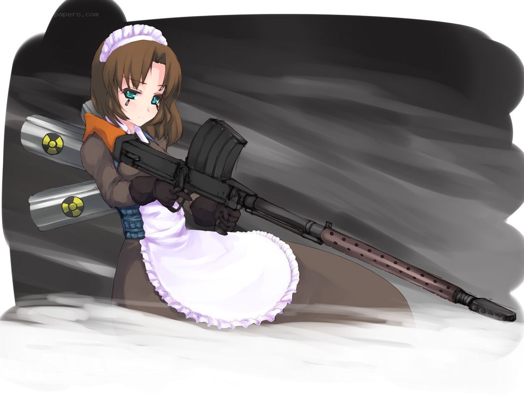 anime maid with rifle