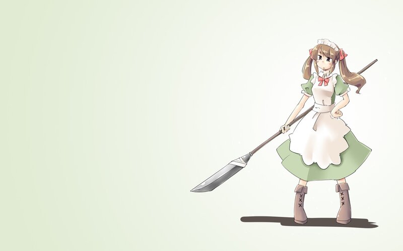 anime maid with spear