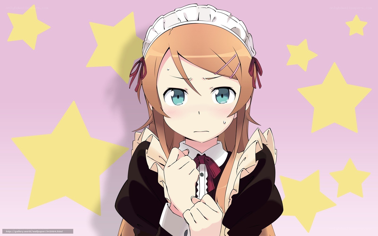 anime maid with stars