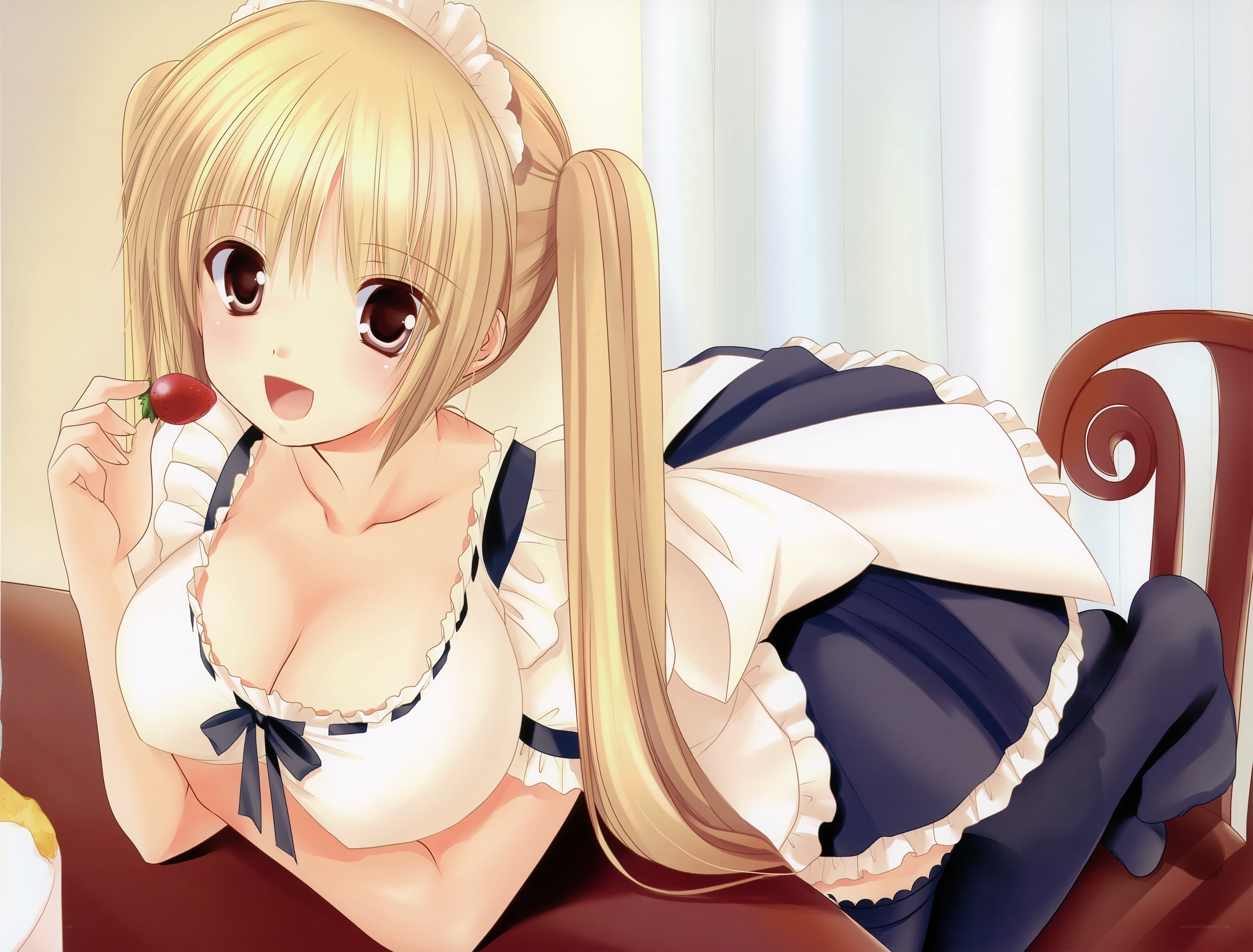 anime maid with strawberry