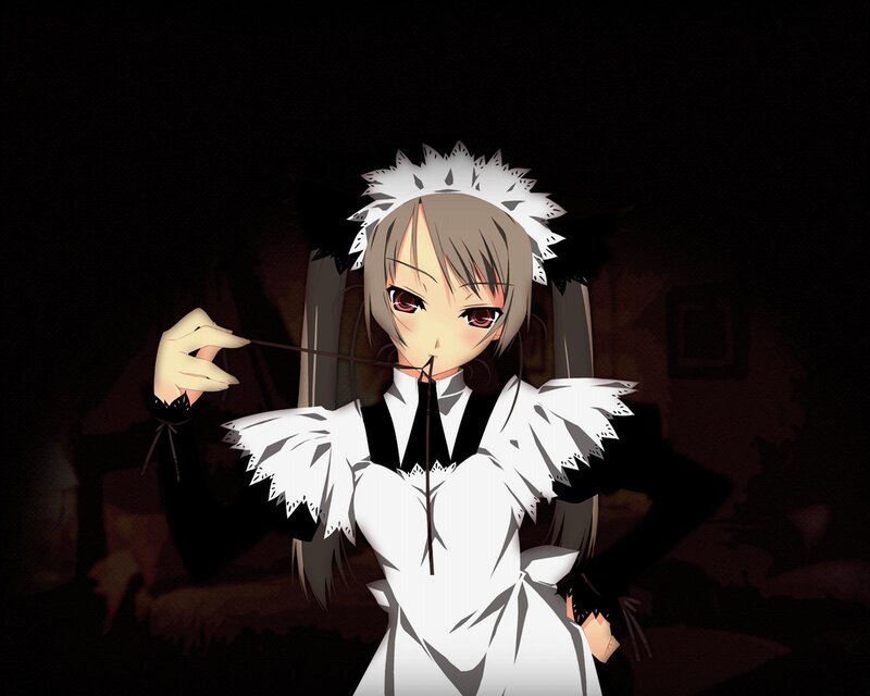 anime maid with string