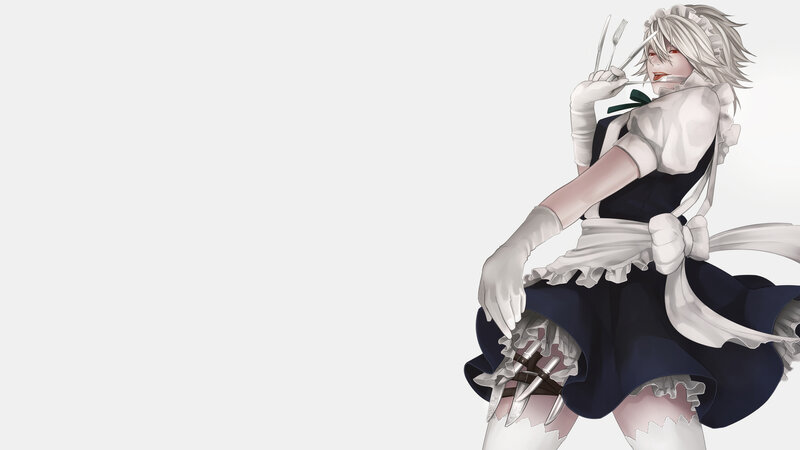 anime maid with weapons