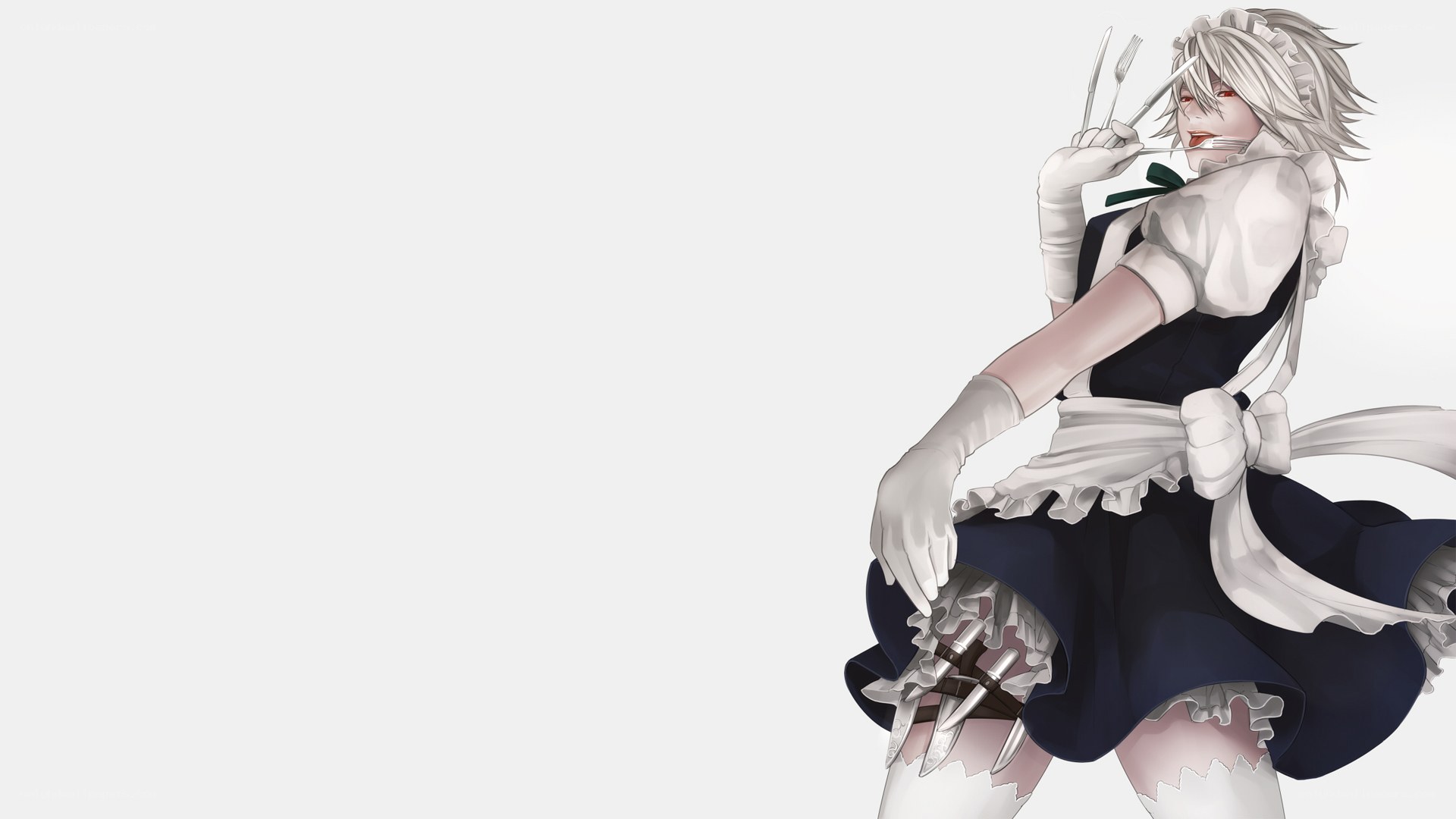 anime maid with weapons