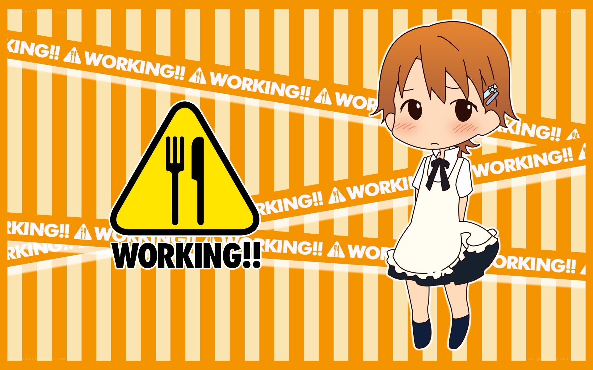 anime maid working sign