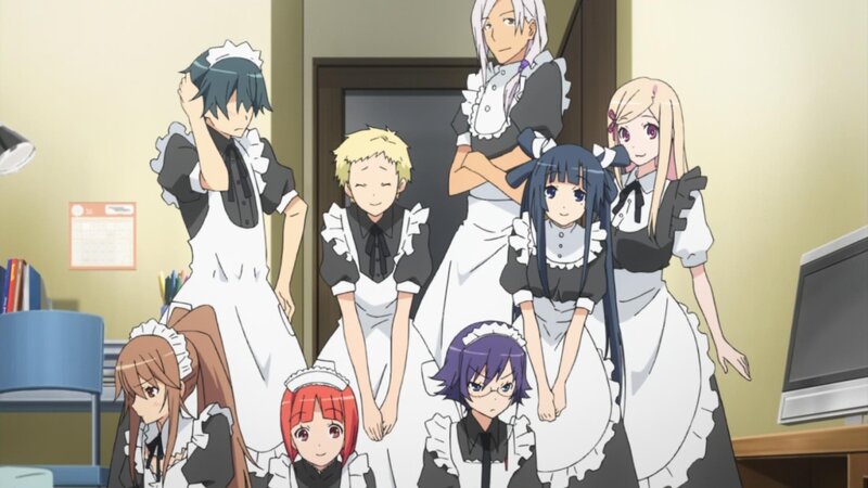 anime maids group pose