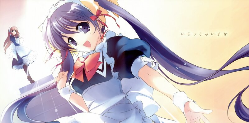 anime maids in a bright room
