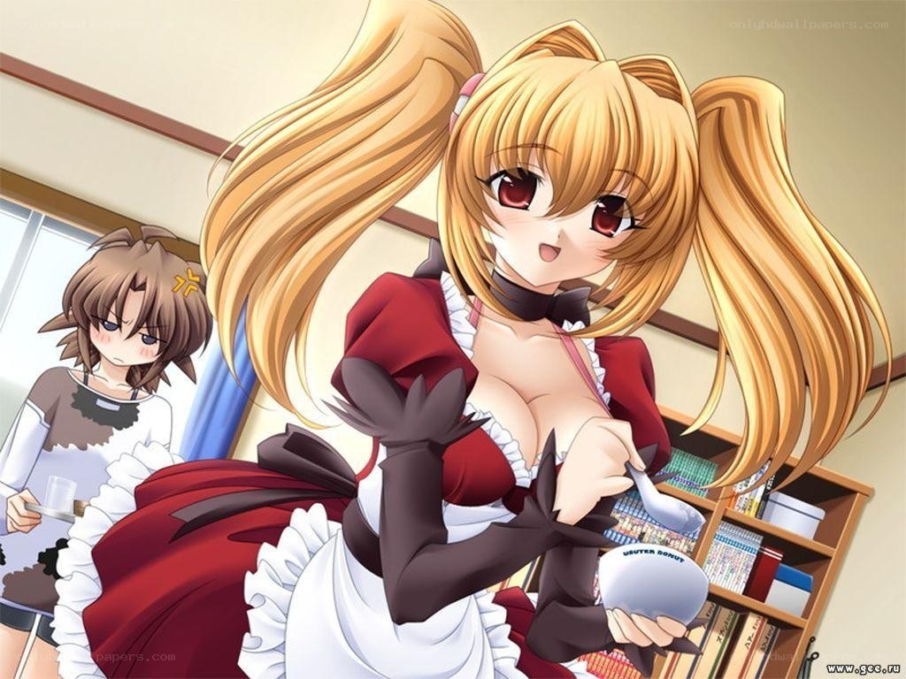 Anime maids in a kitchen