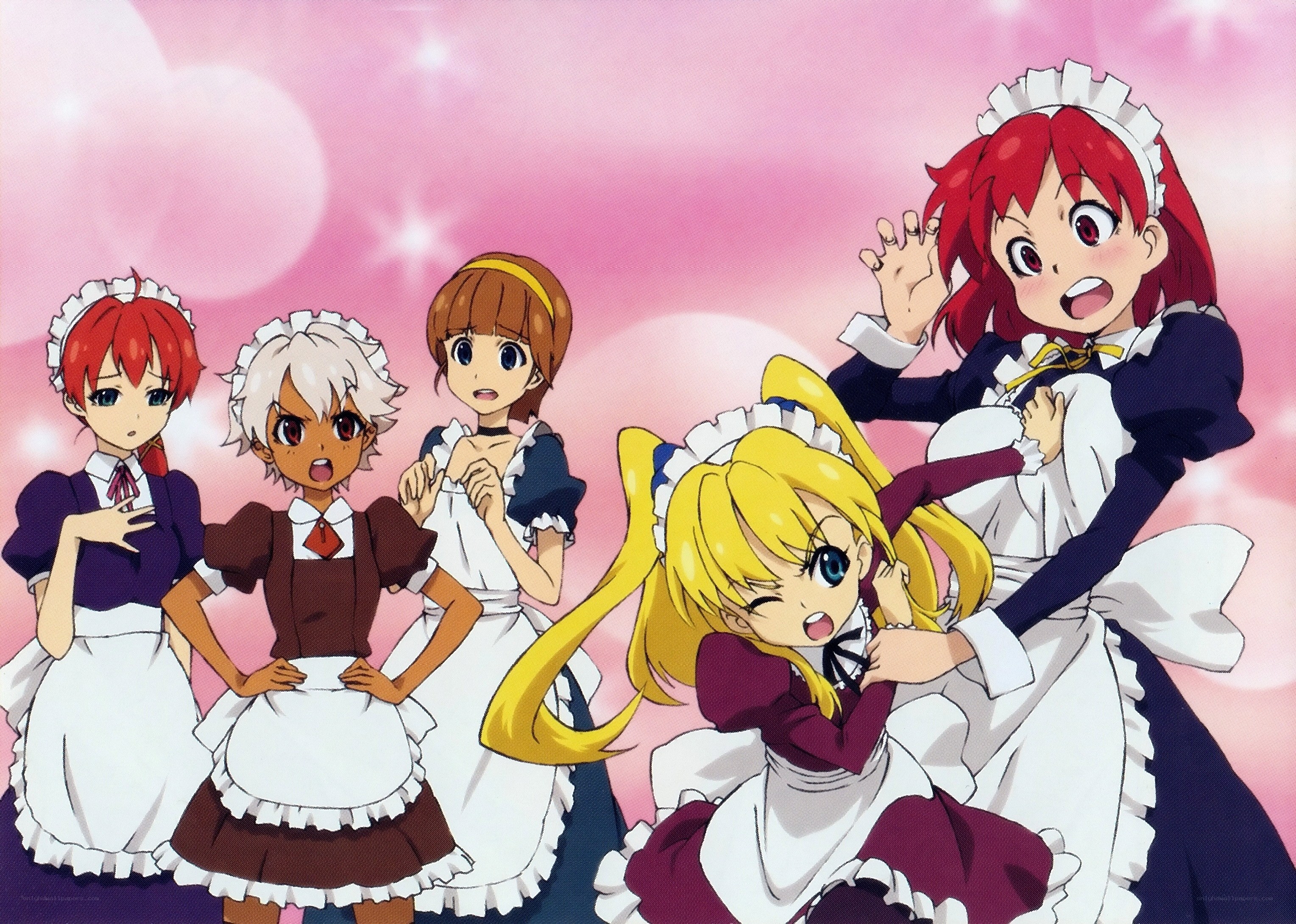 anime maids in action