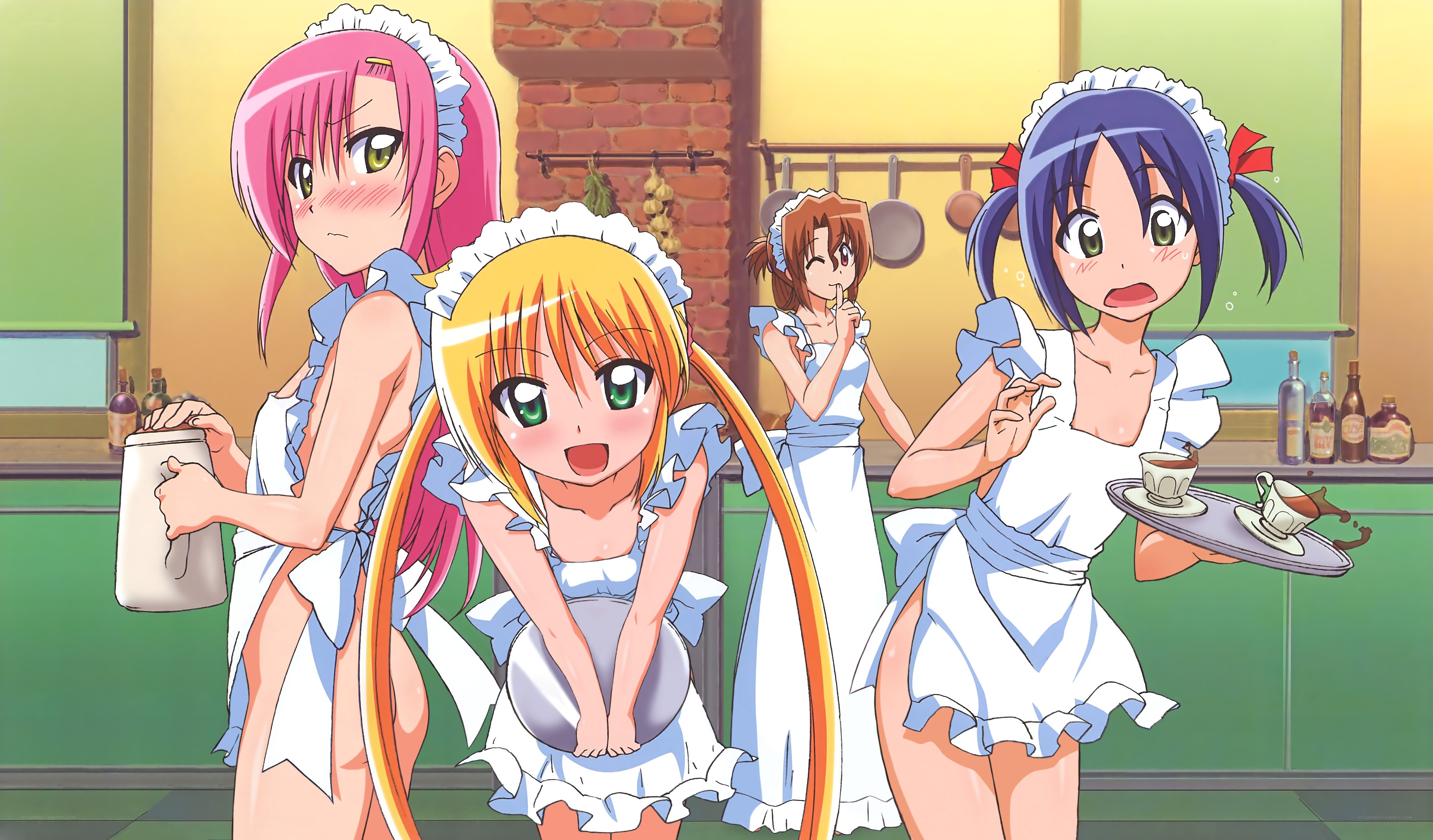 anime maids in kitchen