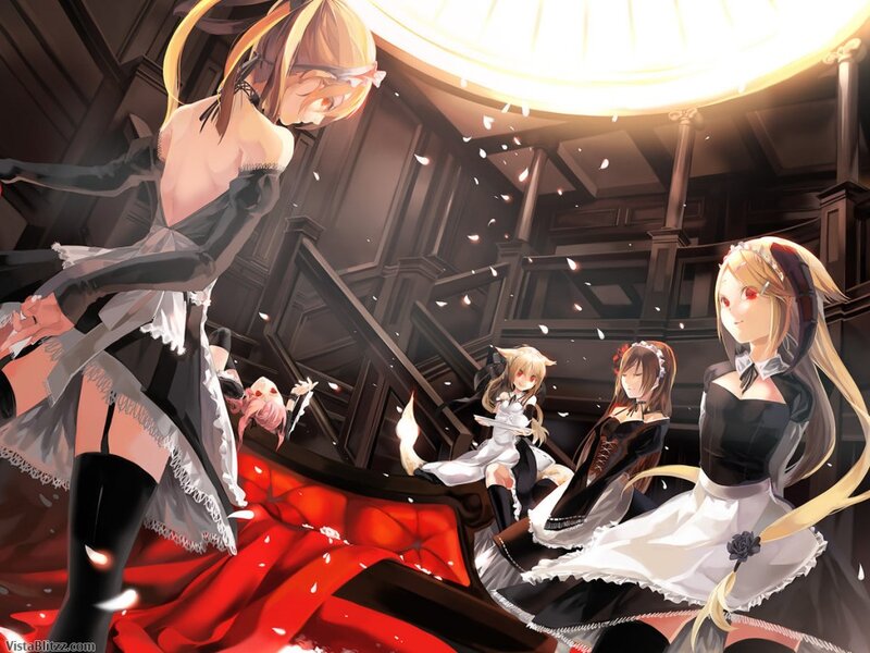 Anime Maids in Room