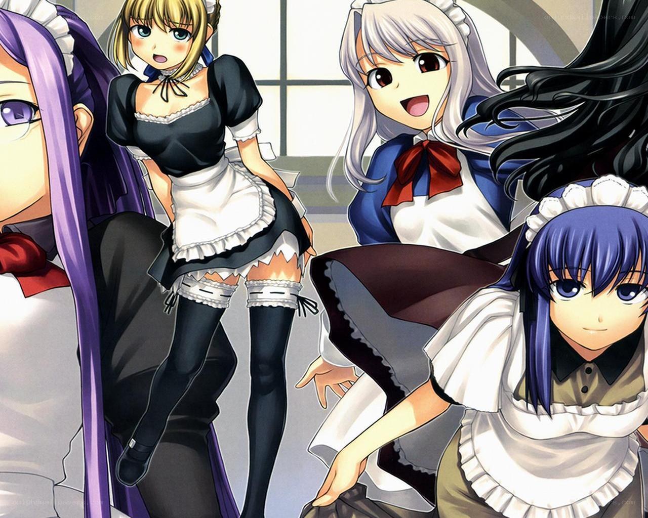 anime maids in uniform