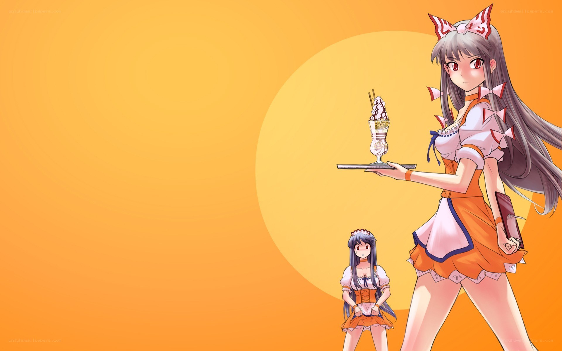 anime maids with dessert