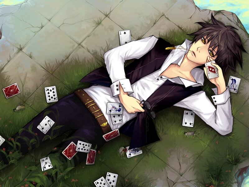 Anime Man Lying on Ground