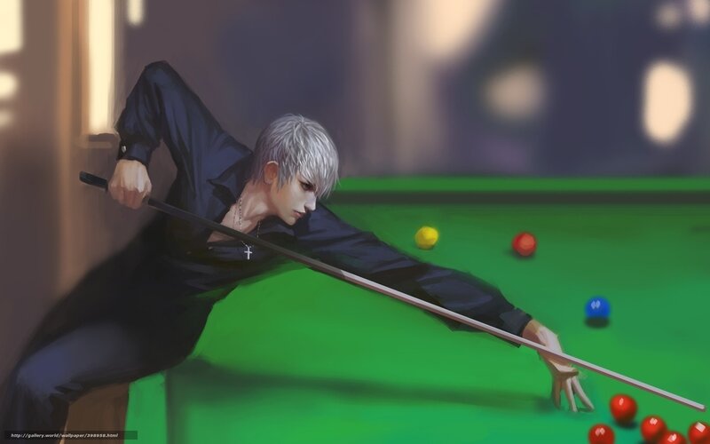 anime man playing pool
