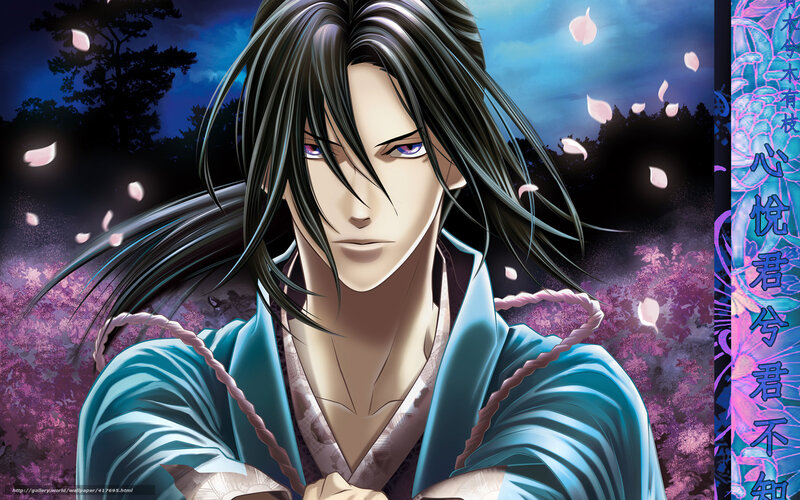 Anime Man with Long Hair — Blue