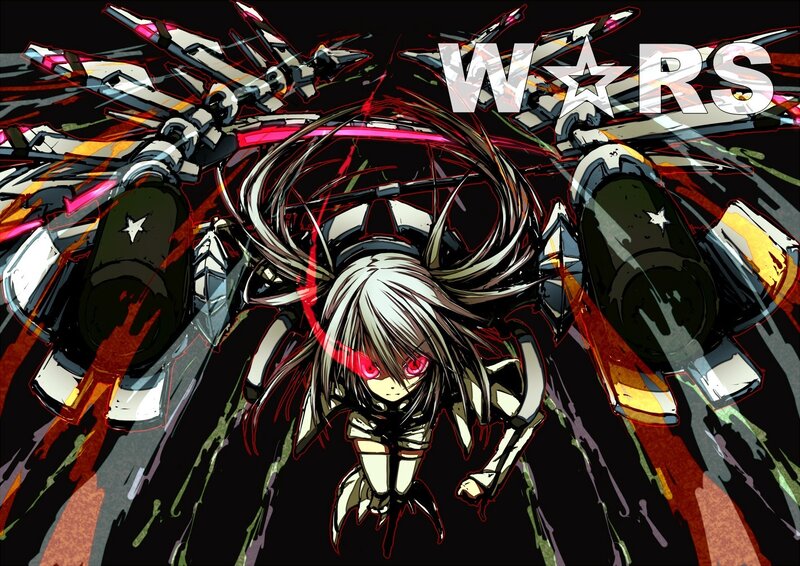 anime mech warrior with red eyes