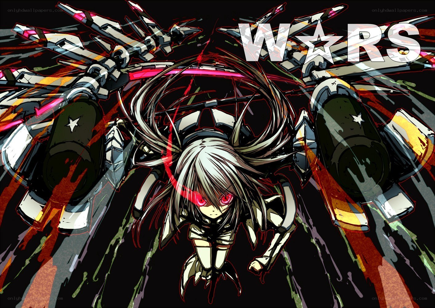 anime mech warrior with red eyes
