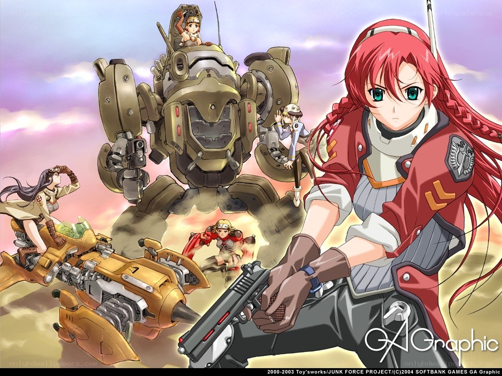 Anime mecha battle scene