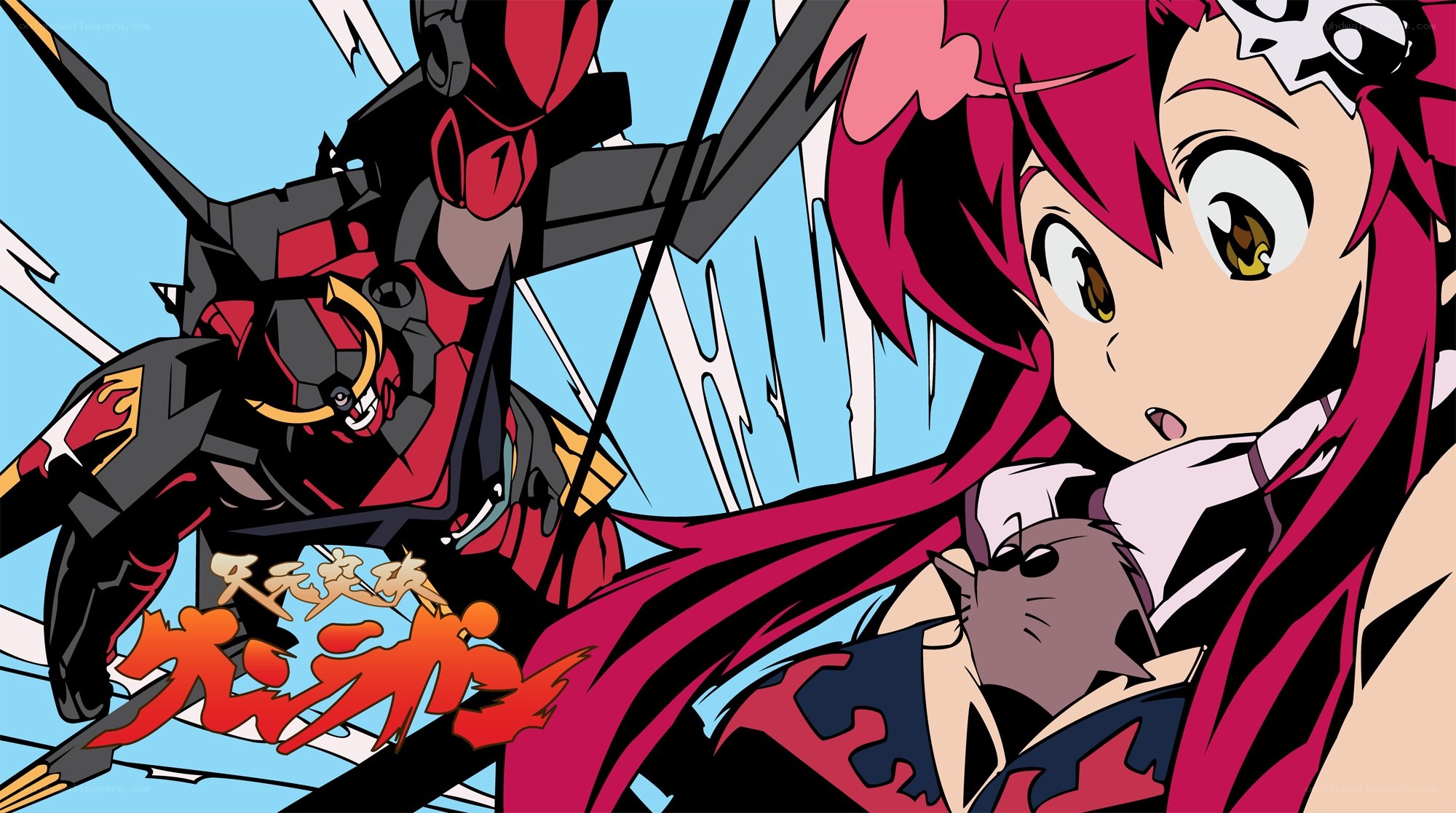 Anime mecha battle scene