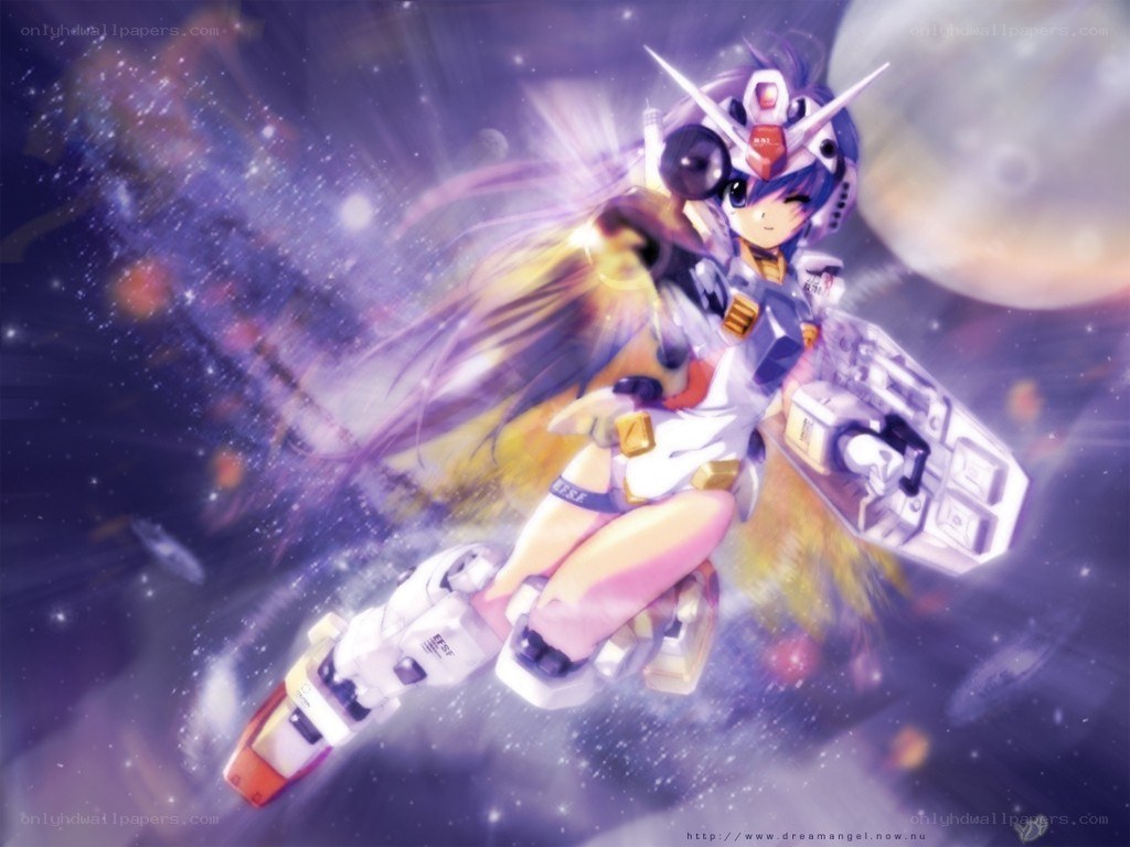 anime mecha girl in space