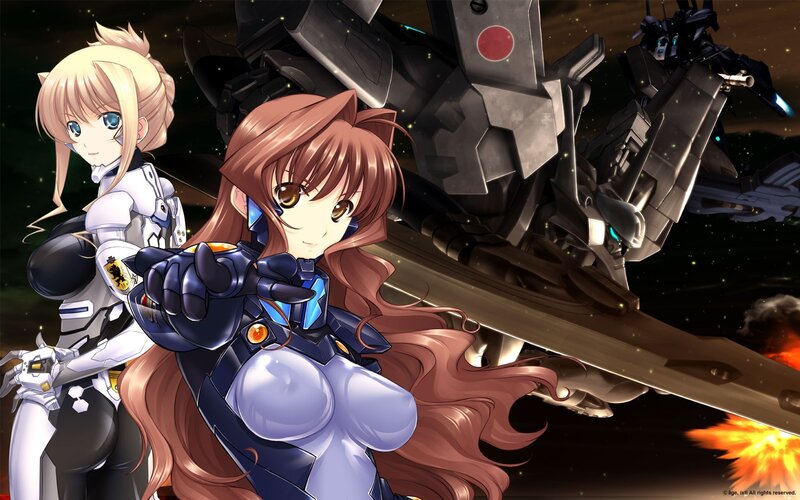 Anime mecha girls in space