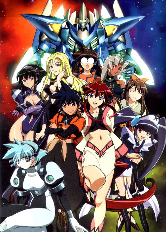 Anime mecha group portrait