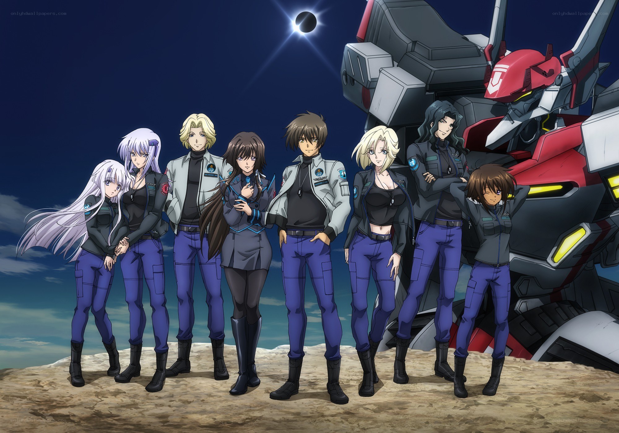 anime mecha team portrait
