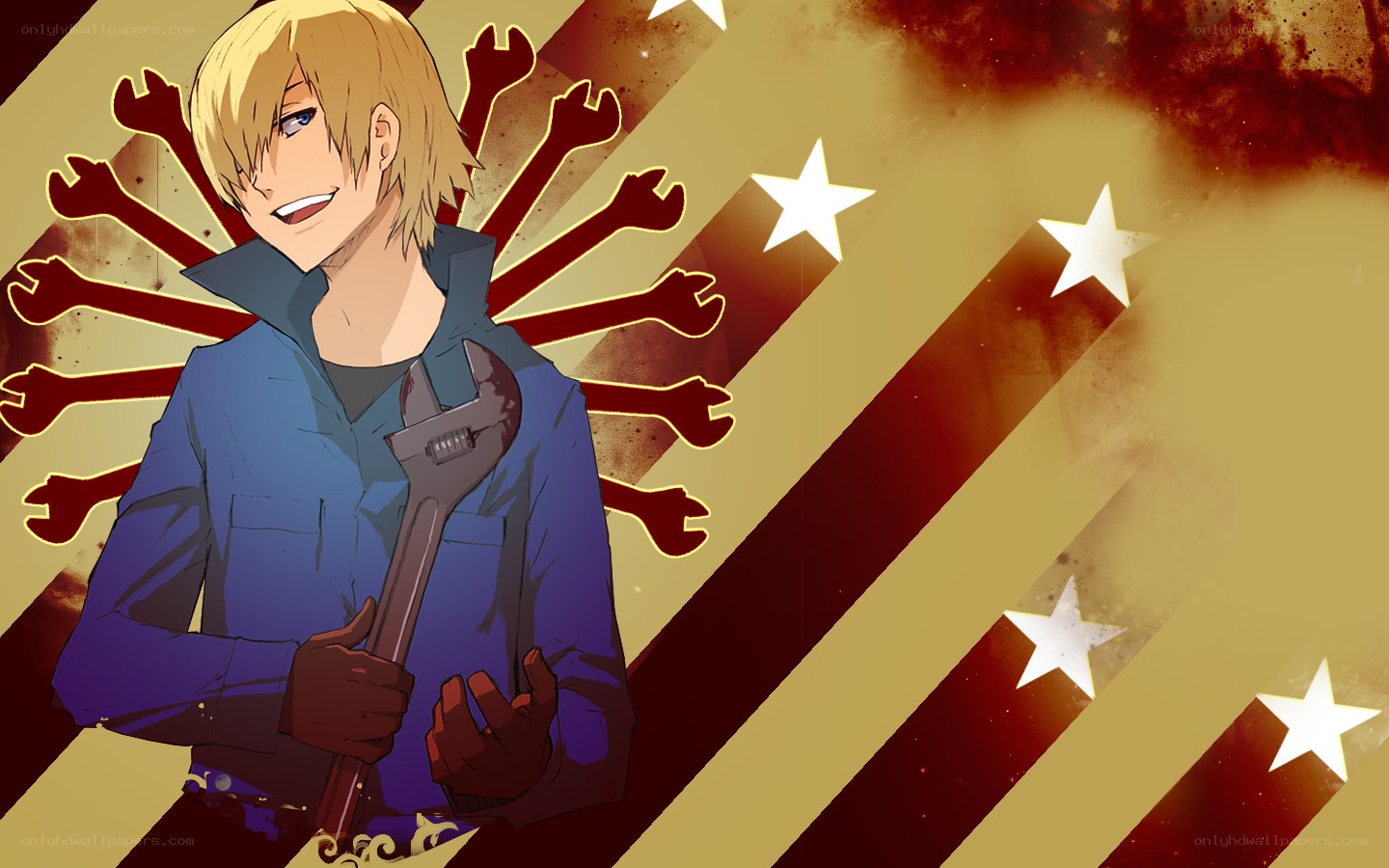 anime mechanic with wrench