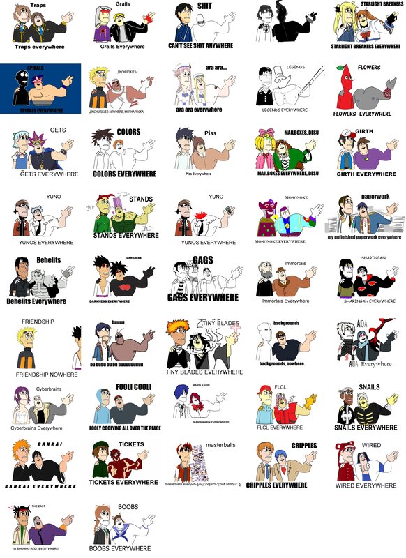 Anime meme grid collection